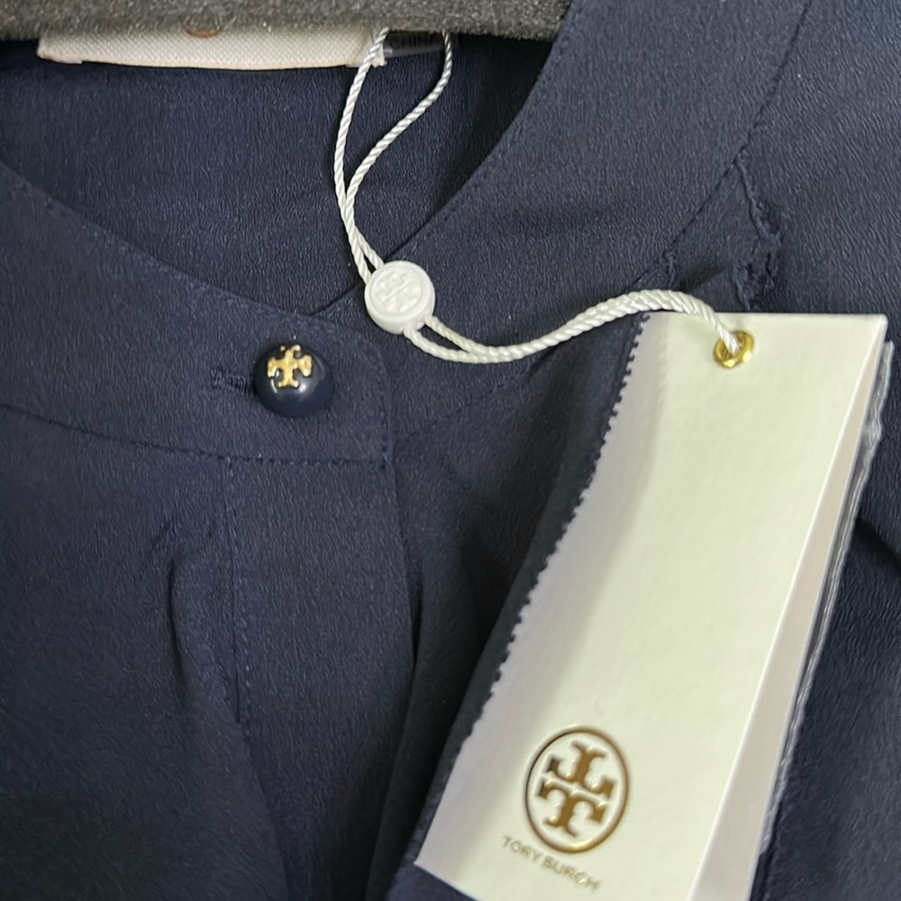 Tory Burch NWT The Jane Dress – Navy Button-Down Silhouette (Knee Length) - Picture 11 of 15